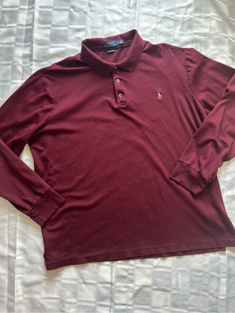 Polo Ralph Lauren Burgundy Long Sleeve Rugby Shirt